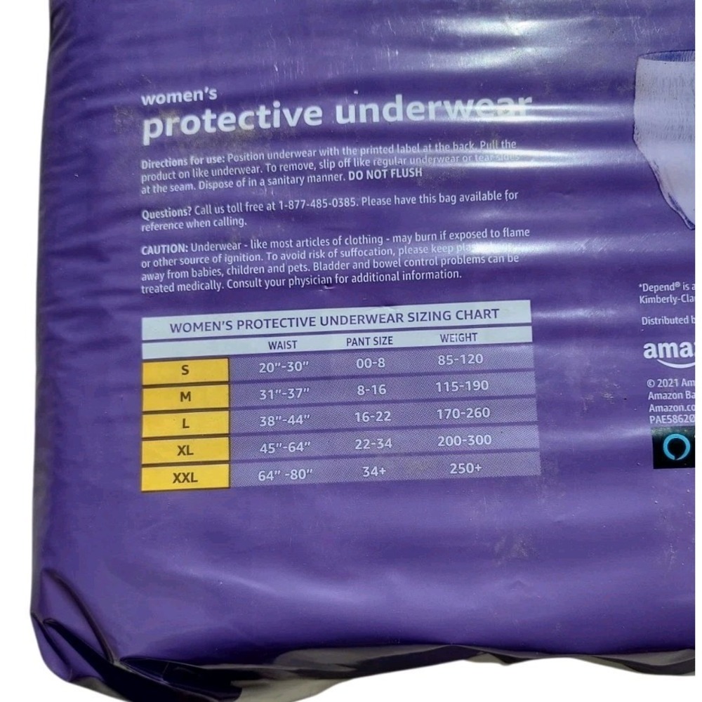 Amazon Basics Women's Protective Underwear XXL 14 Count - Picture 3 of 4